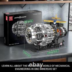 City Aircraft Engine Building Kit, Turbojet Engine Model That Runs with Motor, M