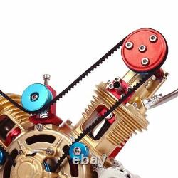 Creative Toy DIY Full Metal Assembly Engine Motor Kit V2 2-Cylinder Model Gift