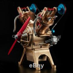 DIY Assembly Engine Kit V2 2-Cylinder Engine Motor Toy DIY Kit DOHC Engine Model