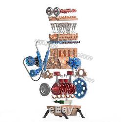 DIY Assembly Mechanical Engine Model Toy Mini V4 Engine Motor Adult Engine Toy
