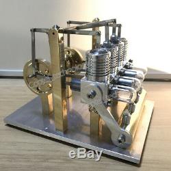 DIY Hot Air Stirling Engine Model Toy 4 Cylinder Mini Engine Generator Motor Toy