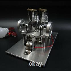 DIY Hot Air Stirling Engine Model Toy Mini 2 Cylinde Engine Generator Motor Toy