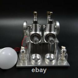 DIY Hot Air Stirling Engine Model Toy Mini 2 Cylinde Engine Generator Motor Toy