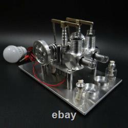 DIY Hot Air Stirling Engine Model Toy Mini 2 Cylinde Engine Generator Motor Toy