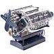 Diy Mini V8 Engine Model Kit 1/6 Scale Working Miniature Motor Silver