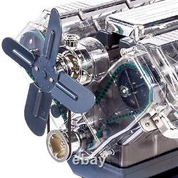 DIY Mini V8 Engine Model Kit Working Miniature Motor Silver Assembly Model NEW
