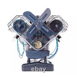 DIY Mini V8 Engine Model Kit Working Miniature Motor Silver Assembly Model NEW