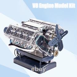 DIY Mini V8 Engine Model Kit Working Miniature Motor Silver Assembly Model NEW