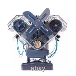 DIY Mini V8 Engine Model Kit Working Miniature Motor Silver For Adults