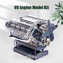 DIY Mini V8 Engine Model Kit Working Miniature Motor Silver For Adults