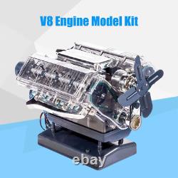 DIY Mini V8 Engine Model Kit Working Miniature Motor Silver For Adults