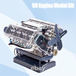 DIY Mini V8 Engine Model Kit Working Miniature Motor Silver For Adults