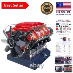 DIY V8 Model Engine Kit with Real Sounds Ideal Educational Gift for Ages 12+