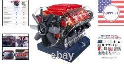 DIY V8 Model Engine Kit with Real Sounds Ideal Educational Gift for Ages 12+