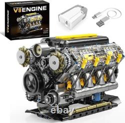 DIY Visible V8 Engine Model Building Kit for Mini Car Motor Assembly
