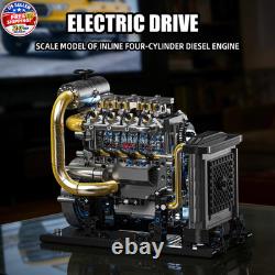 Diesel Engine Model Kit that Runs for Adults, MOC Mini Inline 4-Cylinder Diesel