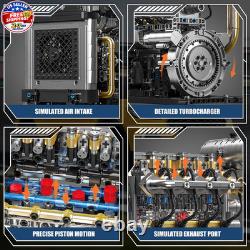 Diesel Engine Model Kit that Runs for Adults, MOC Mini Inline 4-Cylinder Diesel