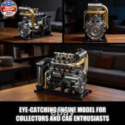 Diesel Engine Model Kit that Runs for Adults, MOC Mini Inline 4-Cylinder Diesel