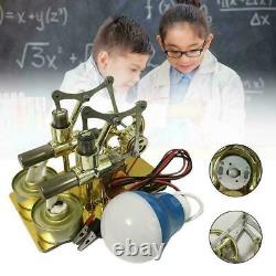 Double Cylinder Hot Air Stirling Engine Motor Model Toy Generator New R3A2 C9V4