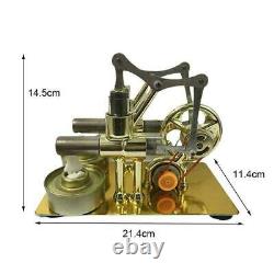 Double Cylinder Hot Air Stirling Engine Motor Model Toy Generator New R3A2 C9V4