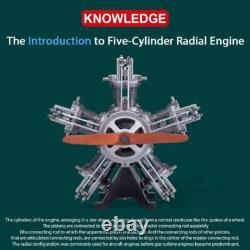 Electric Engine Five Cylinders Radial Simulation Model Building KIT Decorations