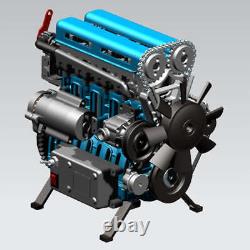 Electric Engine Model Kit Car DIY Full Metal 4 Cylinder Upgraded Version 364 Pcs