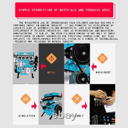 Electric Engine Model Kit Car DIY Full Metal 4 Cylinder Upgraded Version 364 Pcs