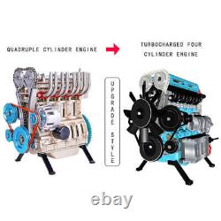 Electric Engine Model Kit Car DIY Full Metal 4 Cylinder Upgraded Version 364 Pcs