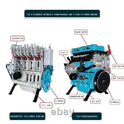 Electric Engine Model Kit Car DIY Full Metal 4 Cylinder Upgraded Version 364 Pcs