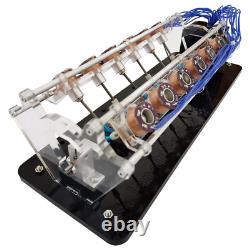Electromagnet Engine Model 12 Coils V-Shaped Motor Model with LED Light 5V