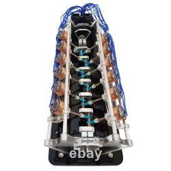 Electromagnet Engine Model 12 Coils V-Shaped Motor Model with LED Light 5V