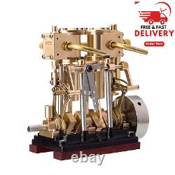 Engine Steam Model 2 Cylinder Stirling Vertical Power Motor With Oil Cup Support