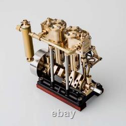 Engine Steam Model 2 Cylinder Stirling Vertical Power Motor With Oil Cup Support