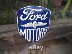 FORD MOTORS TIRE WINGS Metal Display Auto Shop DELUXE STANDARD HOT ROD LARGE CON