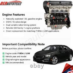 FOR 2011-2015 Chevrolet Cruze 1.8L L4 Engine Motor LUW F18D4 F18D Model NEW