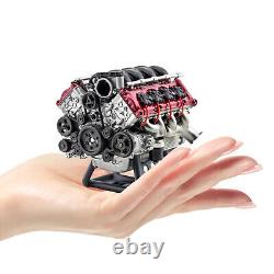 For Adults V8 Engine Full Metal Assembly Model Kit Internal Combustion DIY Hobby