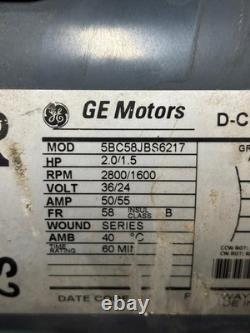 Ge Motors Model 5bc58jb6217 DC Motor 36/24 Volt