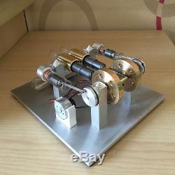 Hot Air Stirling Engine Model Toy 2-Cylinder DIY Electricity Generator Motor Toy