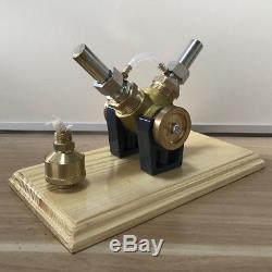 Hot Air Stirling Engine Model Toy Alpha V-Engine DIY Power Generator Motor Toy