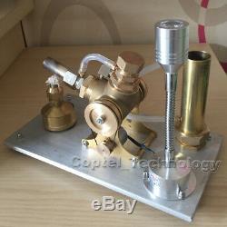 Hot Air Stirling Engine Model Toy Water Cooling V-Engine Generator Motor Toy