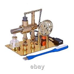 Hot Air Stirling Engine Motor Education Model Electricity Power Generator LED
