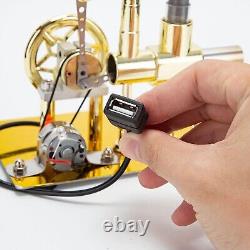 Hot Air Stirling Engine Motor Education Model Electricity Power Generator LED