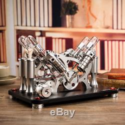 Hot Air Stirling Engine Motor Generator Education Toy Model M14-V4-D C