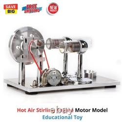 Hot Air Stirling Engine Motor Model Education Toy Electric Generator LED Lights