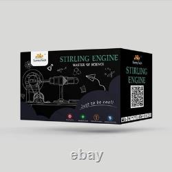 Hot Air Stirling Engine Motor Model Education Toy Electric Generator LED Lights
