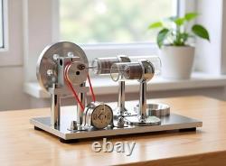 Hot Air Stirling Engine Motor Model Education Toy Electric Generator LED Lights