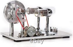 Hot Air Stirling Engine Motor Model Education Toy Electric Generator LED Lights