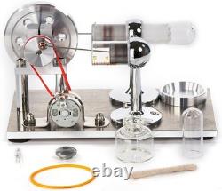 Hot Air Stirling Engine Motor Model Education Toy Electric Generator LED Lights