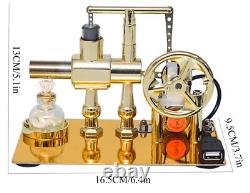 Hot Air Stirling Engine Motor Model, Stirling Engine Kit, Single-Cylinder Meta