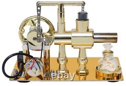 Hot Air Stirling Engine Motor Model, Stirling Engine Kit, Single-Cylinder Meta